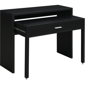 image:imageConvenience Concepts Newport JB ConsoleSliding Desk with Drawer and Riser WhiteBlack