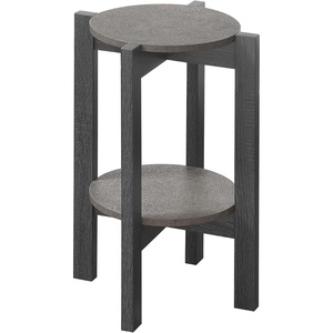 image:imageConvenience Concepts Newport Medium Plant Stand BlackFaux Cement  Weathered Gray