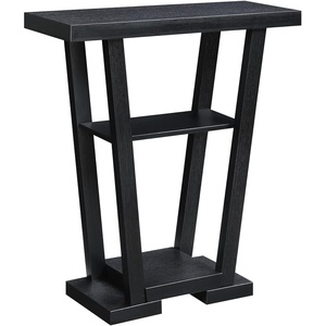 image:imageConvenience Concepts Newport V Console Table 315  Modern Sofa Table with Storage Shelves Narrow Entryway Hall Table for Living Room Display Accent Table Weathered GrayBlack