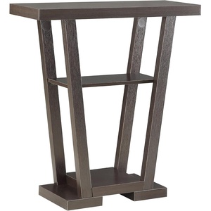 image:imageConvenience Concepts Newport V Console Table 315  Modern Sofa Table with Storage Shelves Narrow Entryway Hall Table for Living Room Display Accent Table Weathered GrayEspresso