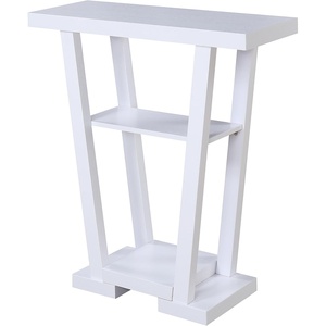 image:imageConvenience Concepts Newport V Console Table 315  Modern Sofa Table with Storage Shelves Narrow Entryway Hall Table for Living Room Display Accent Table Weathered GrayWhite