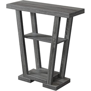 image:imageConvenience Concepts Newport V Console Table 315  Modern Sofa Table with Storage Shelves Narrow Entryway Hall Table for Living Room Display Accent Table Weathered GrayWeathered Gray