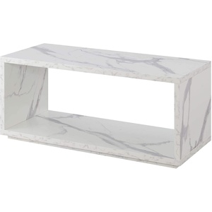 image:imageConvenience Concepts Northfield Admiral Coffee Table Black 18 in x 42 in x 18 inWhite Faux Marble