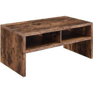 image:imageConvenience Concepts Northfield Admiral Deluxe Coffee Table with Shelves R40567 White Faux MarbleBarnwood