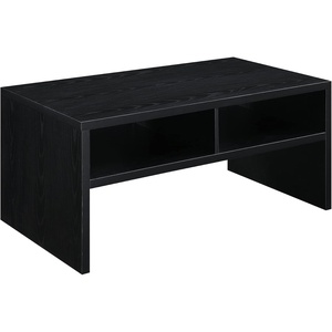 image:imageConvenience Concepts Northfield Admiral Deluxe Coffee Table with Shelves R40567 White Faux MarbleBlack