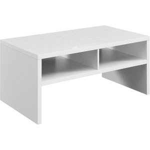 image:imageConvenience Concepts Northfield Admiral Deluxe Coffee Table with Shelves R40567 White Faux MarbleWhite
