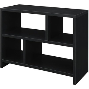 image:imageConvenience Concepts Northfield Console Bookcase 38  3 Tier Minimalist Living Room Bookshelf Contemporary Console Entryway Hall Table Foyer Display Table White Faux MarbleBlack