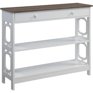 image:imageConvenience Concepts Omega 1 Drawer Console Table BlackDriftwood TopWhite Frame