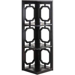 image:imageConvenience Concepts Omega 3 Tier Corner Bookcase WhiteBlack