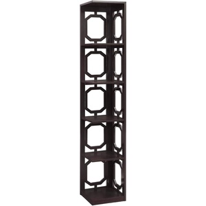 image:imageConvenience Concepts Omega 5 Tier Corner Bookcase GrayEspresso