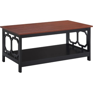 image:imageConvenience Concepts Omega Coffee Table BlackCherry TopBlack Frame