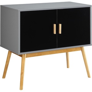 image:imageConvenience Concepts Oslo Storage Console White  WoodgrainGrayBlack