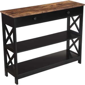 image:imageConvenience Concepts Oxford 1Drawer Console Table 395  Farmhouse Sofa Display with Storage Shelf For Living Family amp Dining Room Modern Entryway Hall Table for Kitchen Bedroom Sea Foam BlueBarnwoodBlack