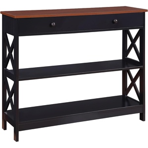 image:imageConvenience Concepts Oxford 1Drawer Console Table 395  Farmhouse Sofa Display with Storage Shelf For Living Family amp Dining Room Modern Entryway Hall Table for Kitchen Bedroom Sea Foam BlueCherryBlack