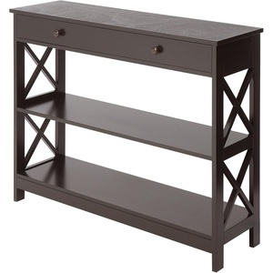 image:imageConvenience Concepts Oxford 1Drawer Console Table 395  Farmhouse Sofa Display with Storage Shelf For Living Family amp Dining Room Modern Entryway Hall Table for Kitchen Bedroom EspressoEspresso