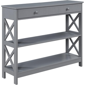 image:imageConvenience Concepts Oxford 1Drawer Console Table 395  Farmhouse Sofa Display with Storage Shelf For Living Family amp Dining Room Modern Entryway Hall Table for Kitchen Bedroom Sea Foam BlueGrey