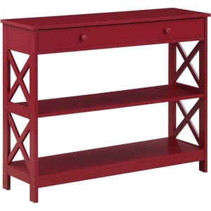 image:imageConvenience Concepts Oxford 1Drawer Console Table 395  Farmhouse Sofa Display with Storage Shelf For Living Family amp Dining Room Modern Entryway Hall Table for Kitchen Bedroom Sea Foam BlueCranberry Red