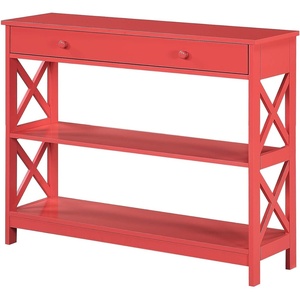 image:imageConvenience Concepts Oxford 1Drawer Console Table 395  Farmhouse Sofa Display with Storage Shelf For Living Family amp Dining Room Modern Entryway Hall Table for Kitchen Bedroom Sea Foam BlueCoral