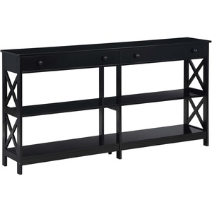 image:imageConvenience Concepts Oxford 2Drawer Console Table with Shelves 60 EspressoBlack