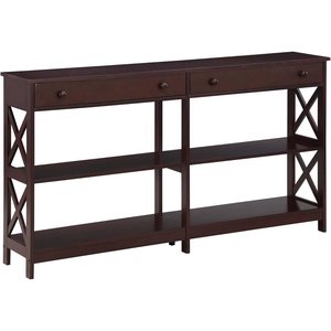 image:imageConvenience Concepts Oxford 2Drawer Console Table with Shelves 60 EspressoEspresso