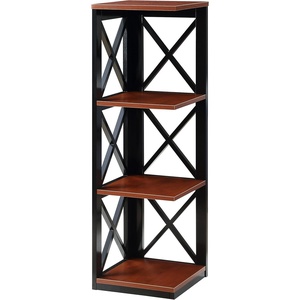 image:imageConvenience Concepts Oxford 3 Tier Corner Bookcase EspressoCherryBlack