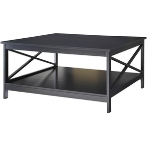 image:imageConvenience Concepts Oxford 36 inch Square Coffee Table with Shelf BlackBlack