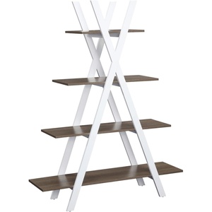 image:imageConvenience Concepts Oxford A Frame Bookshelf 4575  4Tier Farmhouse OpenConcept Bookshelf for Living Room Family Room XShaped Shelving Unit for Media amp Home Decor Office Storage BlackDriftwoodWhite