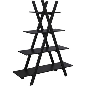 image:imageConvenience Concepts Oxford A Frame Bookshelf 4575  4Tier Farmhouse OpenConcept Bookshelf for Living Room Family Room XShaped Shelving Unit for Media amp Home Decor Office Storage BlackBlack