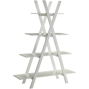 image:imageConvenience Concepts Oxford A Frame Bookshelf 4575  4Tier Farmhouse OpenConcept Bookshelf for Living Room Family Room XShaped Shelving Unit for Media amp Home Decor Office Storage BlackWhite