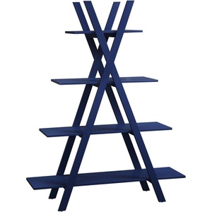 image:imageConvenience Concepts Oxford A Frame Bookshelf 4575  4Tier Farmhouse OpenConcept Bookshelf for Living Room Family Room XShaped Shelving Unit for Media amp Home Decor Office Storage BlackCobalt Blue
