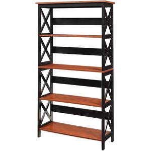 image:imageConvenience Concepts Oxford Bookcase 315  5Tier Farmhouse Bookcase for Living Room Modern Family Room Media amp Display Storage Organizer for Home Office Library Tall Shelving Unit BlackCherryBlack