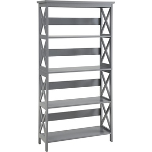 image:imageConvenience Concepts Oxford Bookcase 315  5Tier Farmhouse Bookcase for Living Room Modern Family Room Media amp Display Storage Organizer for Home Office Library Tall Shelving Unit BlackGrey