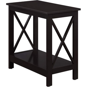 image:imageConvenience Concepts Oxford Chairside End Table with Shelf WhiteEspresso
