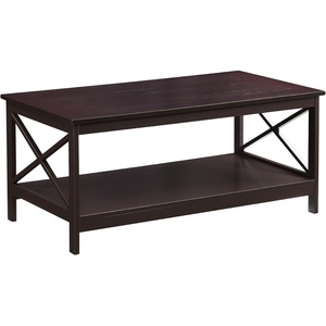 image:imageConvenience Concepts Oxford Coffee Table with Shelf White Faux MarbleBlackEspresso