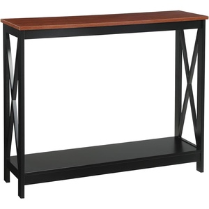 image:imageConvenience Concepts Oxford Console Table 395  Sofa Table with Storage Shelf Transitional Entryway Hall Table for Living Room and Bedroom Display Foyer Table Blush PinkCherryBlack