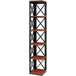 image:imageConvenience Concepts Oxford Corner Bookcase 12  5Tier Slim Farmhouse Bookcase for Modern Living amp Family Room Media Storage Organizer for Home Office Library Tall Shelving Unit Sea Foam BlueCherryBlack