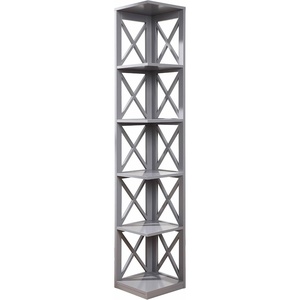 image:imageConvenience Concepts Oxford Corner Bookcase 12  5Tier Slim Farmhouse Bookcase for Modern Living amp Family Room Media Storage Organizer for Home Office Library Tall Shelving Unit Sea Foam BlueGrey