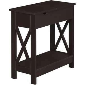 image:imageConvenience Concepts Oxford Flip Top End Table with Charging Station and Shelf Espresso