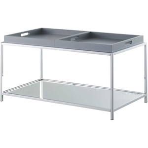 image:imageConvenience Concepts Palm Beach Coffee Table with Removable Trays and Shelf GrayGrey