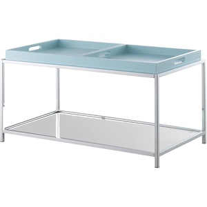 image:imageConvenience Concepts Palm Beach Coffee Table with Removable Trays and Shelf GraySea Foam