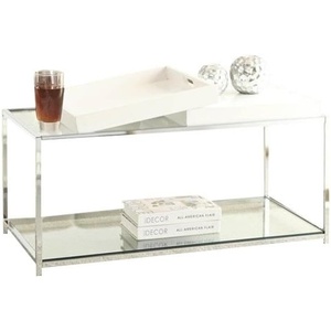 image:imageConvenience Concepts Palm Beach Coffee Table with Shelf and Removable Trays WhiteWhite