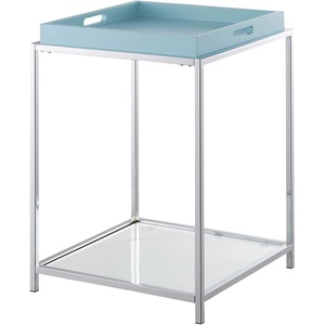 image:imageConvenience Concepts Palm Beach End Table with Removable Trays and Shelf Sea FoamSea Foam