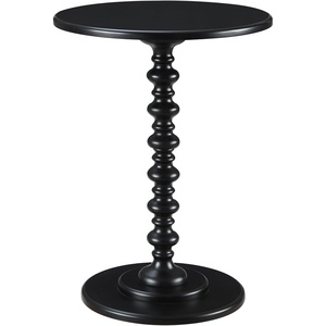 image:imageConvenience Concepts Palm Beach Spindle Table 1775  Traditional Round End Table for Living Room Turned Solid Wood Side Table Classic Display Pedestal Table PinkBlack
