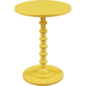 image:imageConvenience Concepts Palm Beach Spindle Table 1775  Traditional Round End Table for Living Room Turned Solid Wood Side Table Classic Display Pedestal Table PinkYellow