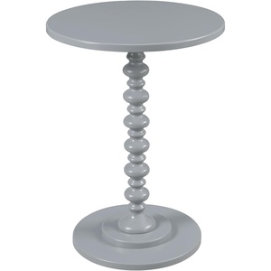 image:imageConvenience Concepts Palm Beach Spindle Table 1775  Traditional Round End Table for Living Room Turned Solid Wood Side Table Classic Display Pedestal Table PinkGrey