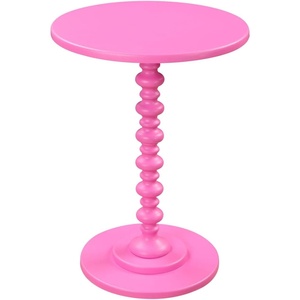 image:imageConvenience Concepts Palm Beach Spindle Table 1775  Traditional Round End Table for Living Room Turned Solid Wood Side Table Classic Display Pedestal Table PinkPink