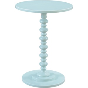 image:imageConvenience Concepts Palm Beach Spindle Table 1775  Traditional Round End Table for Living Room Turned Solid Wood Side Table Classic Display Pedestal Table PinkSea Foam Blue