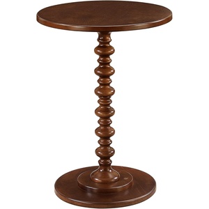 image:imageConvenience Concepts Palm Beach Spindle Table 1775  Traditional Round End Table for Living Room Turned Solid Wood Side Table Classic Display Pedestal Table PinkEspresso