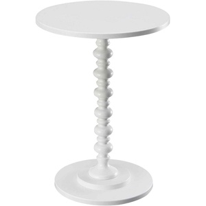 image:imageConvenience Concepts Palm Beach Spindle Table 1775  Traditional Round End Table for Living Room Turned Solid Wood Side Table Classic Display Pedestal Table PinkWhite