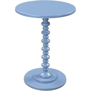 image:imageConvenience Concepts Palm Beach Spindle Table 1775  Traditional Round End Table for Living Room Turned Solid Wood Side Table Classic Display Pedestal Table PinkLight Blue